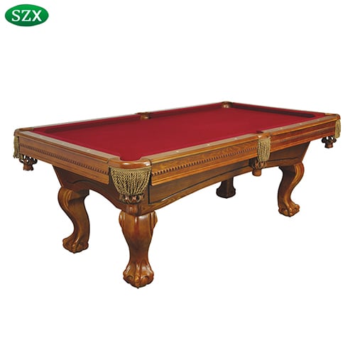 9ft Solid Wood American Pool Table With Marble Slates