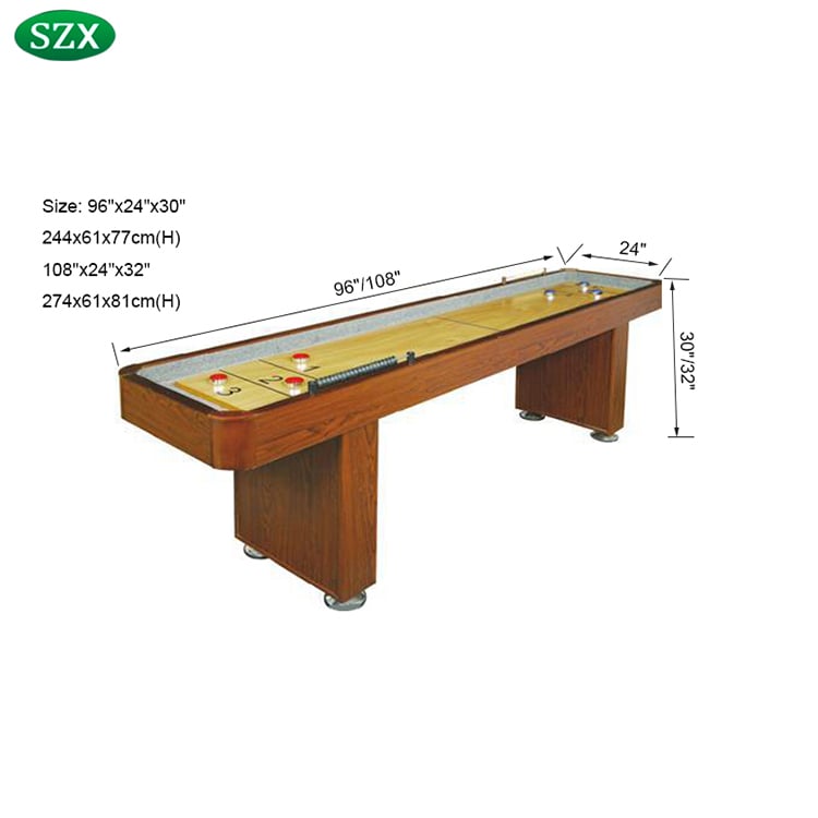 8ft 9ft 12ft Solid Wood Shuffleboard Game Table