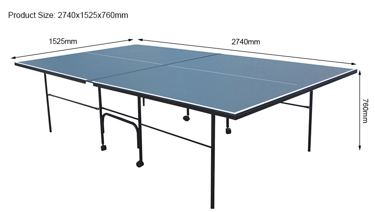 Folding Indoor Tennis Table With 50mm Pop Up Casters