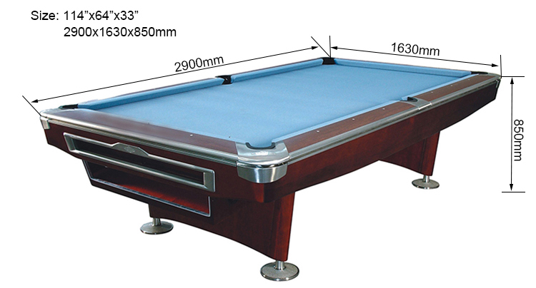 High Quality Solid Wood Slate Pool Table