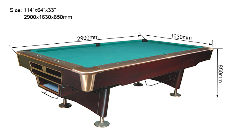 High Quality Solid Wood Slate Pool Billiard Table