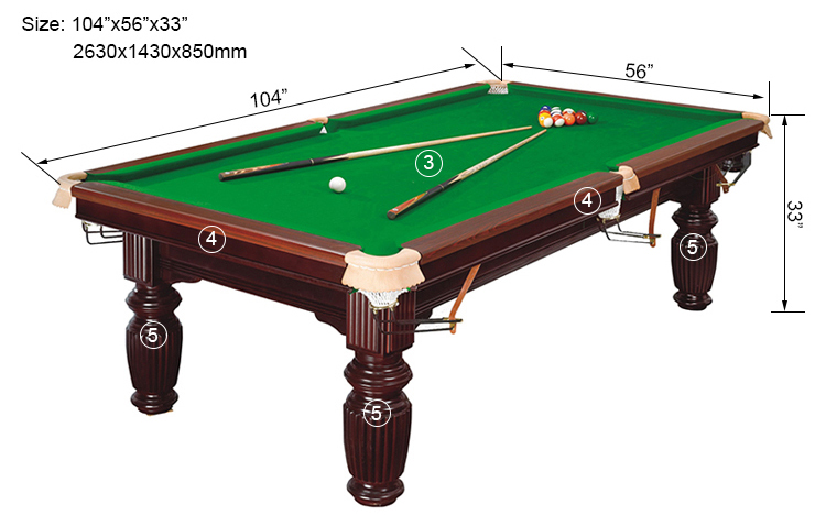 Professional Snooker Table With Solid Wood Slate