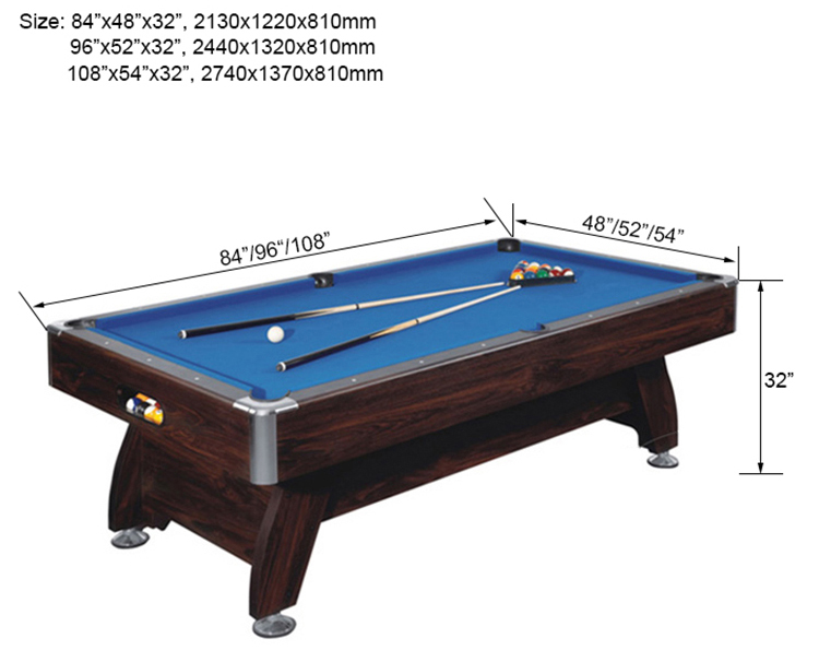 Mdf Material Standard Size Modern Style Pool Table